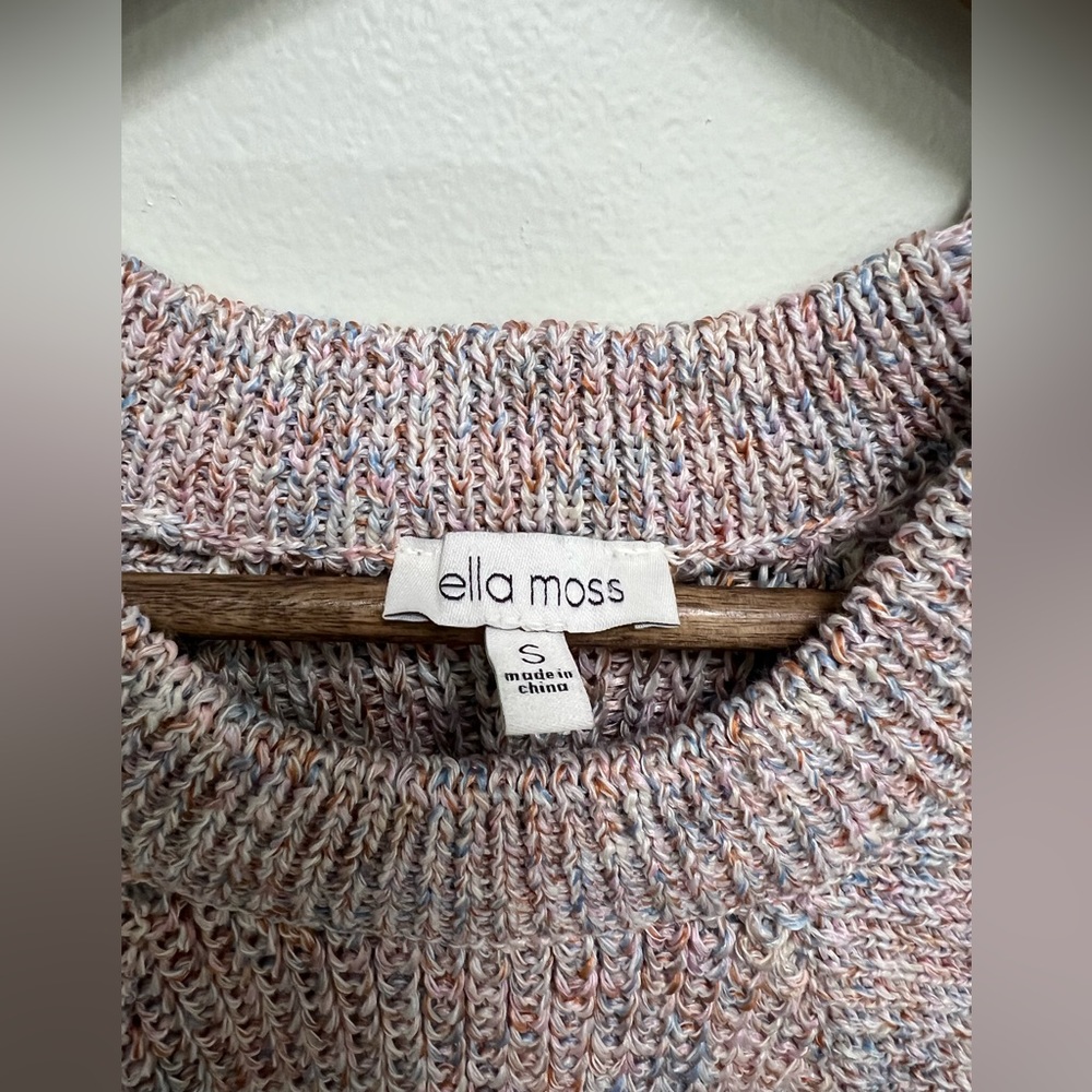 Ella Moss Margot Chunky Knit Sleeveless Sweater Top, Coral Flames, Fall, S - Picture 4 of 7